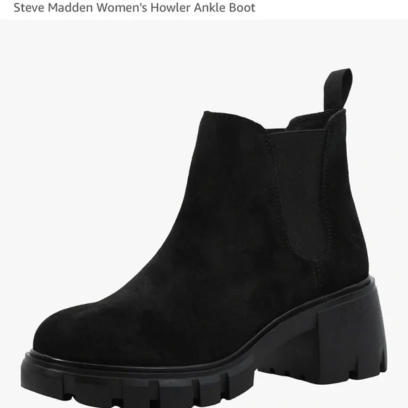 Steve Madden Women's Black Suede Ankle Boot - Picture 1 of 5